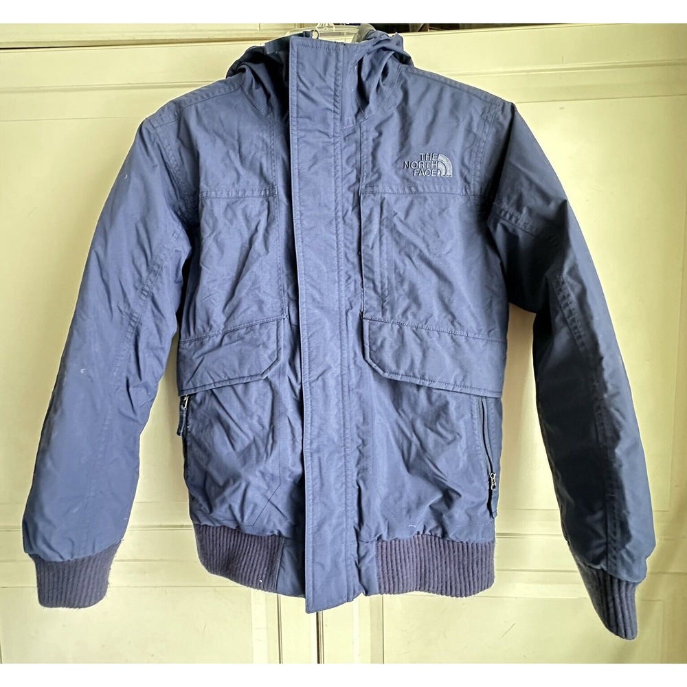 The‎ North Face Down Jacket Hooded Coat Kids 14-16 Girl or Boy Navy Blue 550 Dry